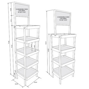 4-Post 17-Inch Wood Display Rack