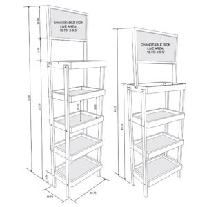 4-Post 20-Inch Wood Display Rack