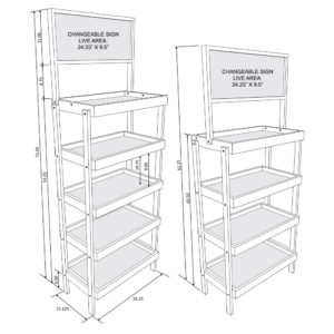 4-Post 26-Inch Wood Display Rack