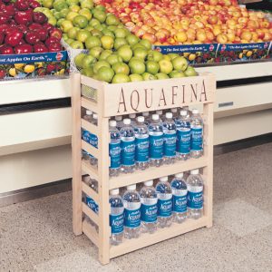 Aquafina 3-Shelf Produce Wood Display Rack