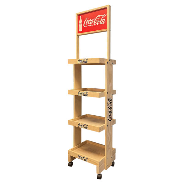 Coca-Cola SideBrander Wood Beverage Display Rack