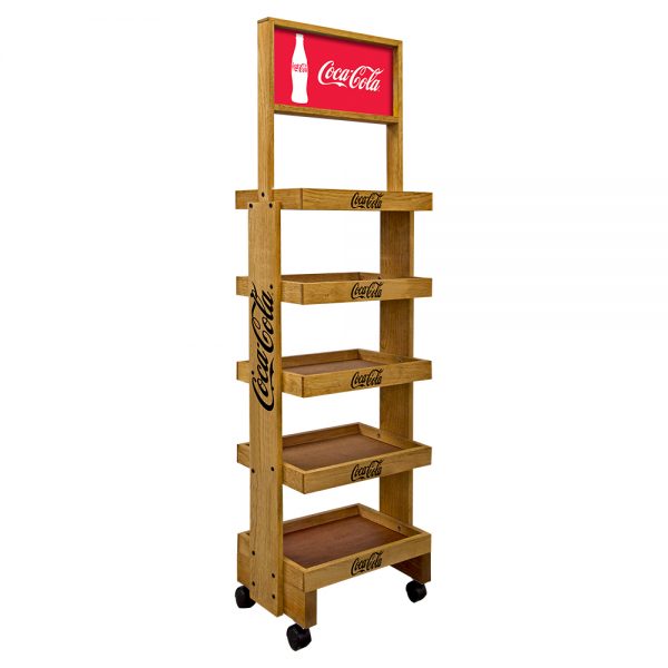 Coca-Cola Side Brander Wood Rack Display