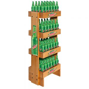 Mountain Dew Side Brander Mexican Glass Bottle Wood Display by InterMarket Technology