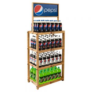 Pepsi 2-Liter Beverage Wood Rack Display