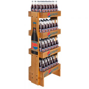 Pepsi Side Brander Mexican Glass Bottle Wood Display by InterMarket Technology