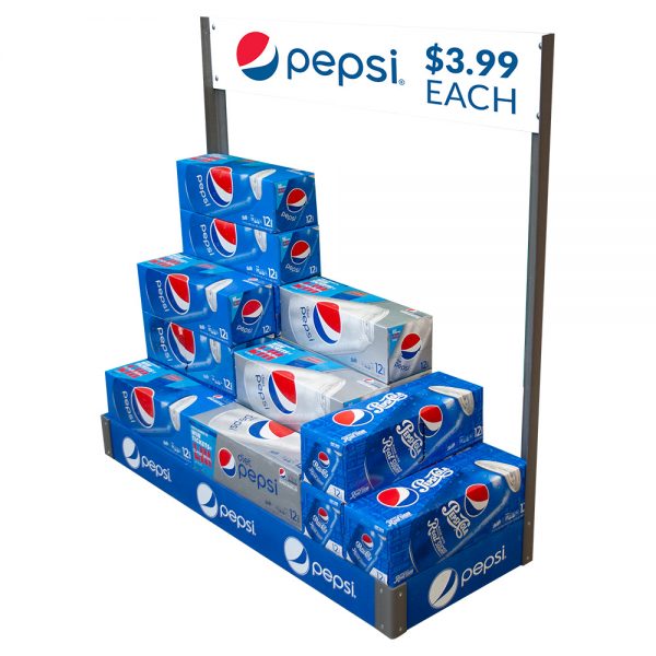Pepsi Case Stacker - Permanent with Sign by InterMarket Technology