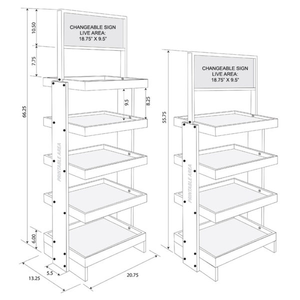 SideBrander 20-Inch Wood Display Rack