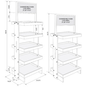 SideBrander 23-Inch Wood Display Rack - InterMarket Technology