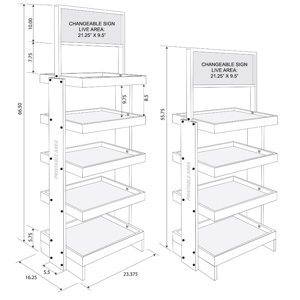 SideBrander 23-Inch Wood Display Rack - InterMarket Technology