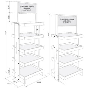 SideBrander 26-Inch Wood Display Rack