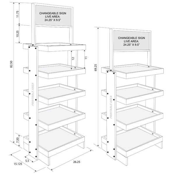 SideBrander 26-Inch Wood Display Rack