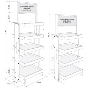 SideBrander 26-Inch Wood Display Rack