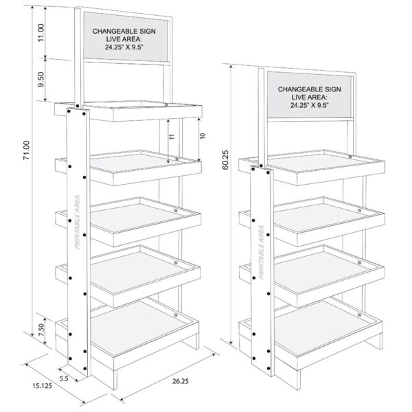 SideBrander 26-Inch Wood Display Rack