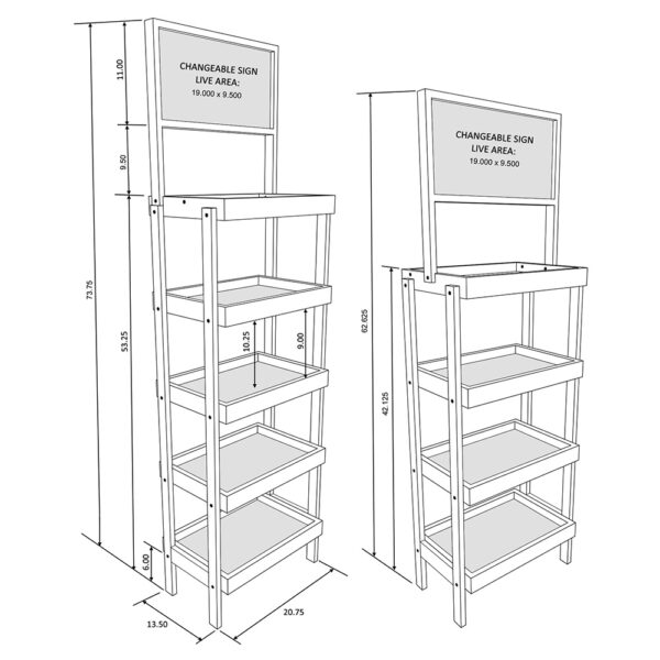 4-Post 20-Inch Wood Display Rack