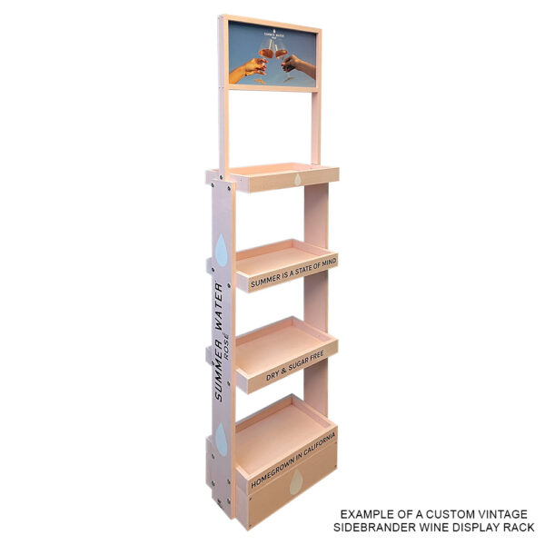 Summer Water Rose Vintage SideBrander Wine Display Rack