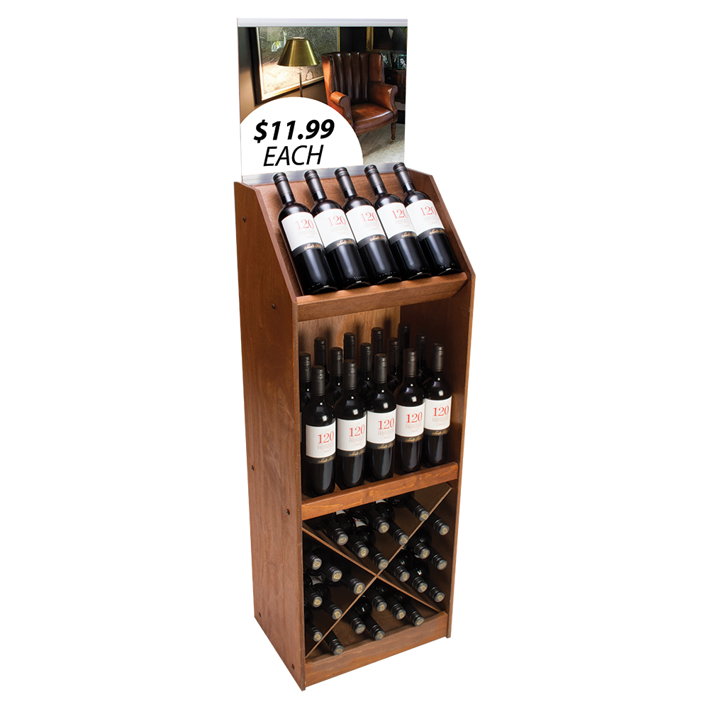 Wine display top shelf