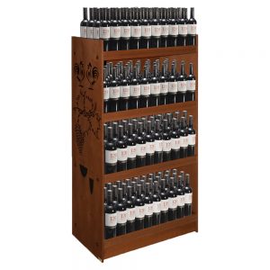 Vintage Wood Wine Display Rack End Cap
