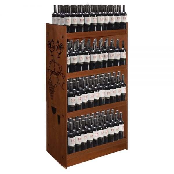Vintage Wood Wine Display Rack End Cap