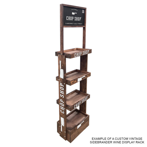 Custom Vintage SideBrander Wine Display Rack