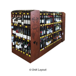 Vintage Retail Wood Wine Display Rack End Cap