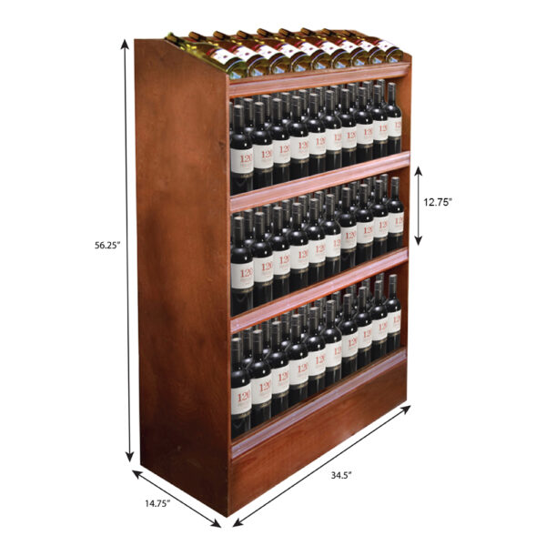 Vintage Wood Wine Display Racks Angled Top Shelf