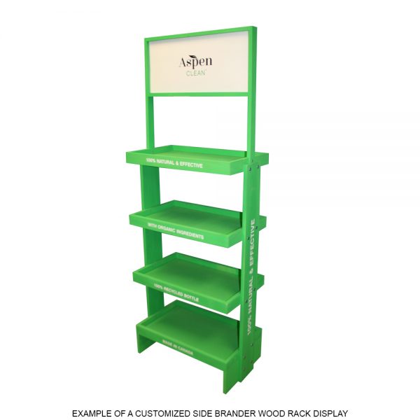 Side Brander Wood Display Rack by InterMarket Technology