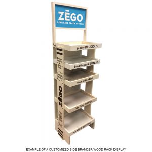 Side Brander Wood Display Rack by InterMarket Technology