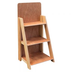 3-Shelf Waterfall Countertop Wood Display Rack by InterMarket Technology