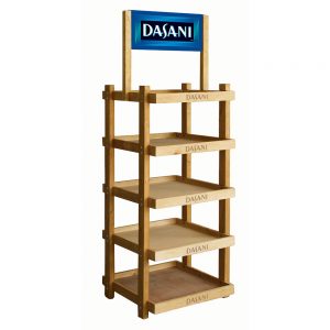 Dasani Wood display rack by InterMarket Technology