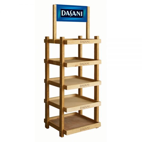 Dasani Wood display rack by InterMarket Technology