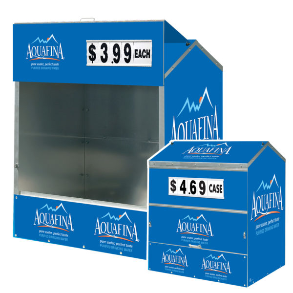 Aquafina Steel Master Dock Locker outdoor beverage display by InterMarket Technology