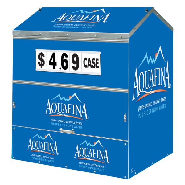 Aquafina Steel Master Dock Locker outdoor beverage display by InterMarket Technology