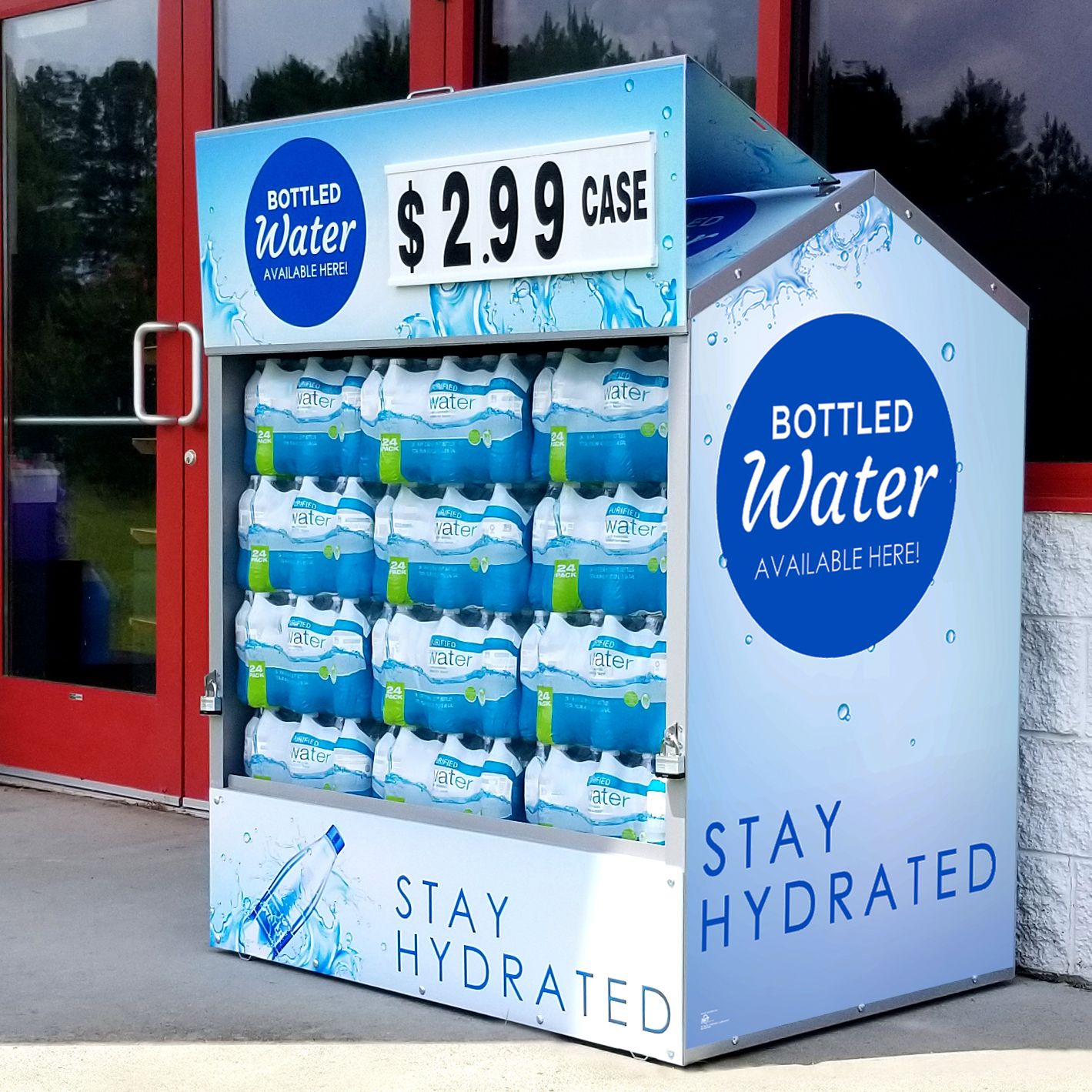 Bottled Water Steel Master Dock Locker® Outdoor Beverage Display by InterMarket Technology