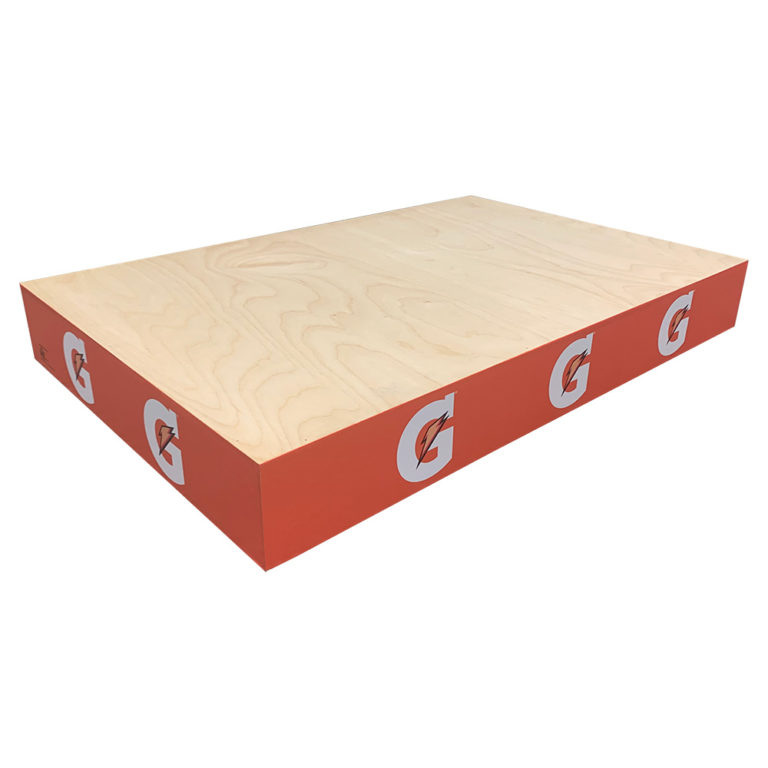 Custom Wood Case Stacker Displays Beverage Display Platform