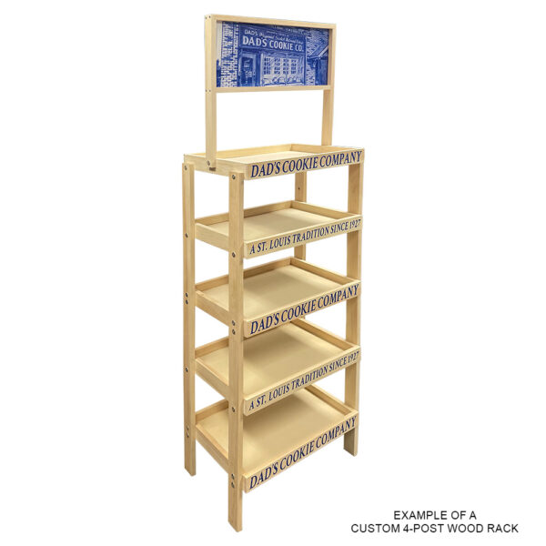 Custom 4-Post Wood Display Racks