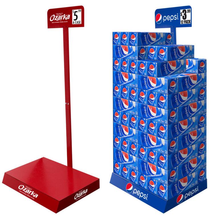 Custom Wood Case Stacker Displays Beverage Display Platform