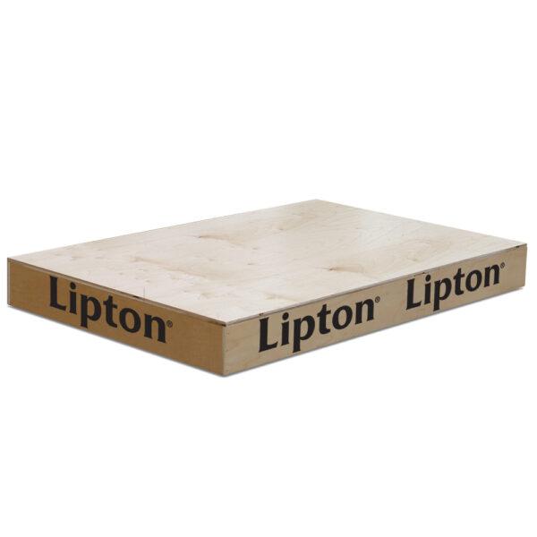 Lipton Wood Case Stacker Display with Sign by Intermarket Technology