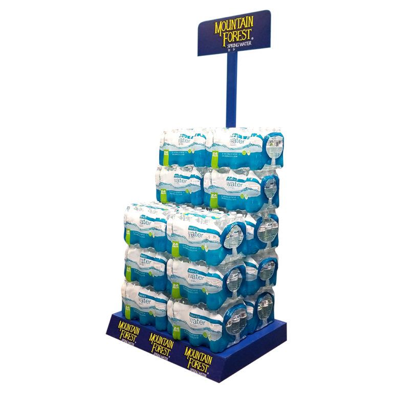 Custom Wood Case Stacker Displays Beverage Display Platform