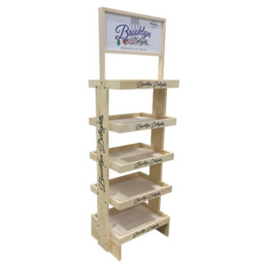 Brooklyn Delights Bakery Wood Display Rack SideBrander