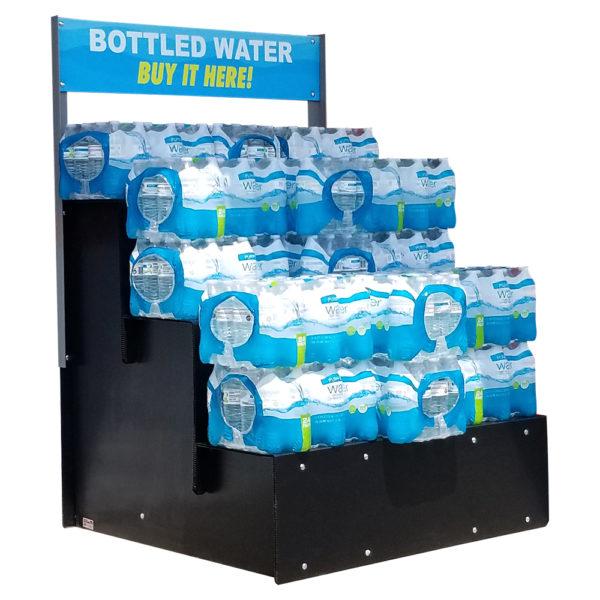 StepMaxer™ 38" with Bottled Water Sign Step Display by InterMarket Technology