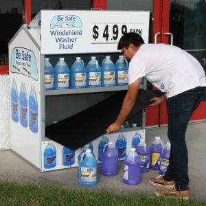 Window Washer Fluid Steel Master Dock Locker® outdoor display by Intermarket Technology