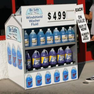 Window Washer Fluid Steel Master Dock Locker® outdoor display by Intermarket Technology