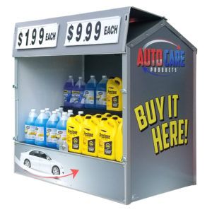 Auto Care Dock Locker 54 outdoor beverage display by InterMarket Technology