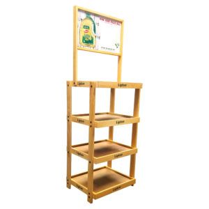 Lipton 4-Post Beverage Wood Display Rack by InterMarket Technology