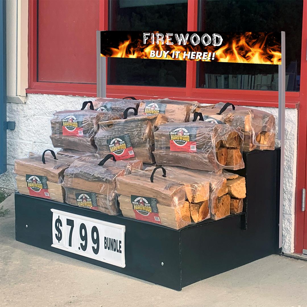 StepMaxer™ II 52" with Firewood Sign Outdoor Step Display