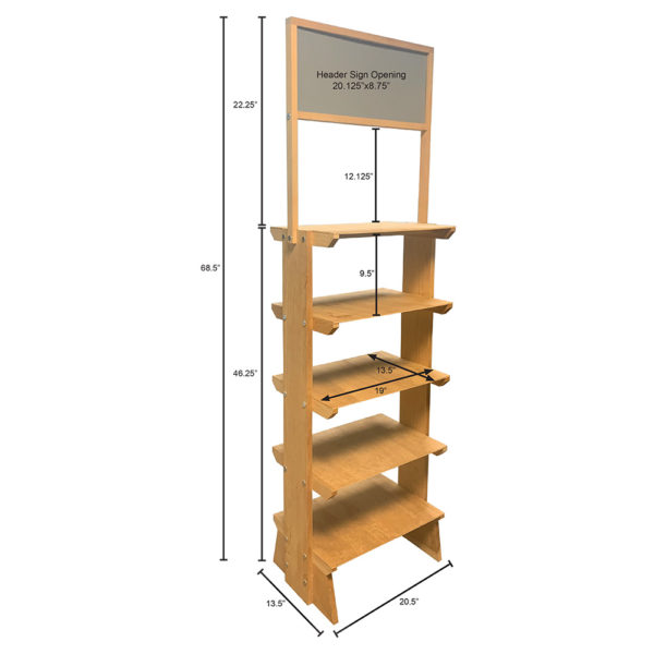 SideBrander Edgeless Shelf Wood Display Rack by InterMarket Technology