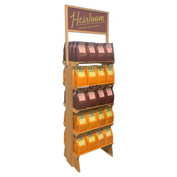 SideBrander Edgeless Shelf 20-Inch Wood Display Rack - Coffee Display