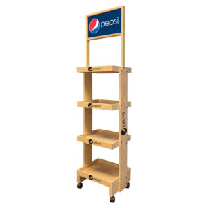 Pepsi SideBrander Wood Beverage Display Rack