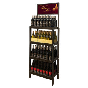 Vintage 4-Post Wood Wine Display Rack