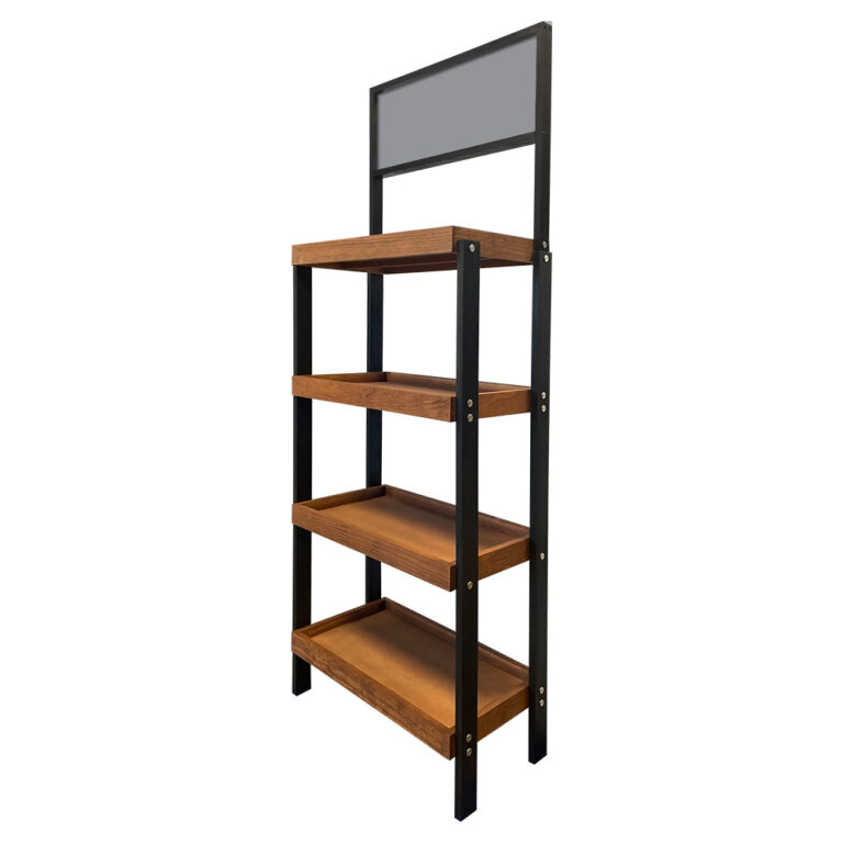 Vintage 4Post Wood Wine Display Rack InterMarket Technology